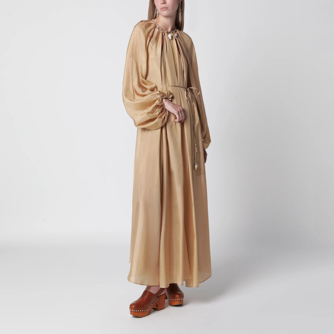 ZIMMERMANN - Mahon maxi dress in silk habotai champagne Brand Apparel & Accessories 1