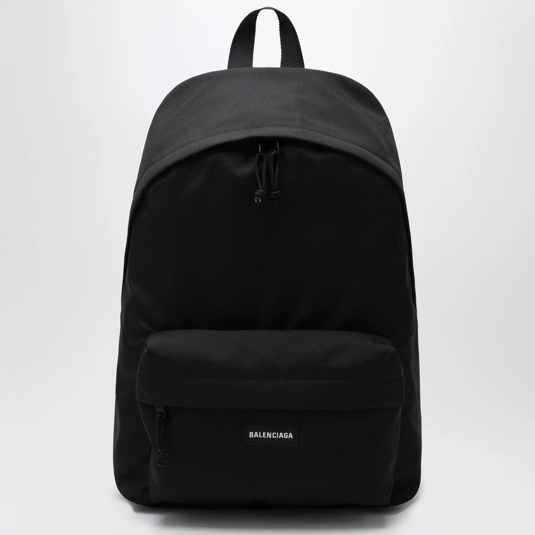 Balenciaga - Black Explorer backpack with logo patch Brand Backpack U