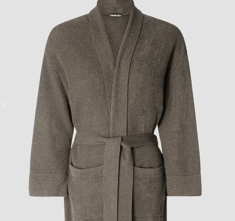 Bathrobes (S/M) H125cm / Marl Mocha Bemboka Pure Cotton Knitted Bathrobes Brand