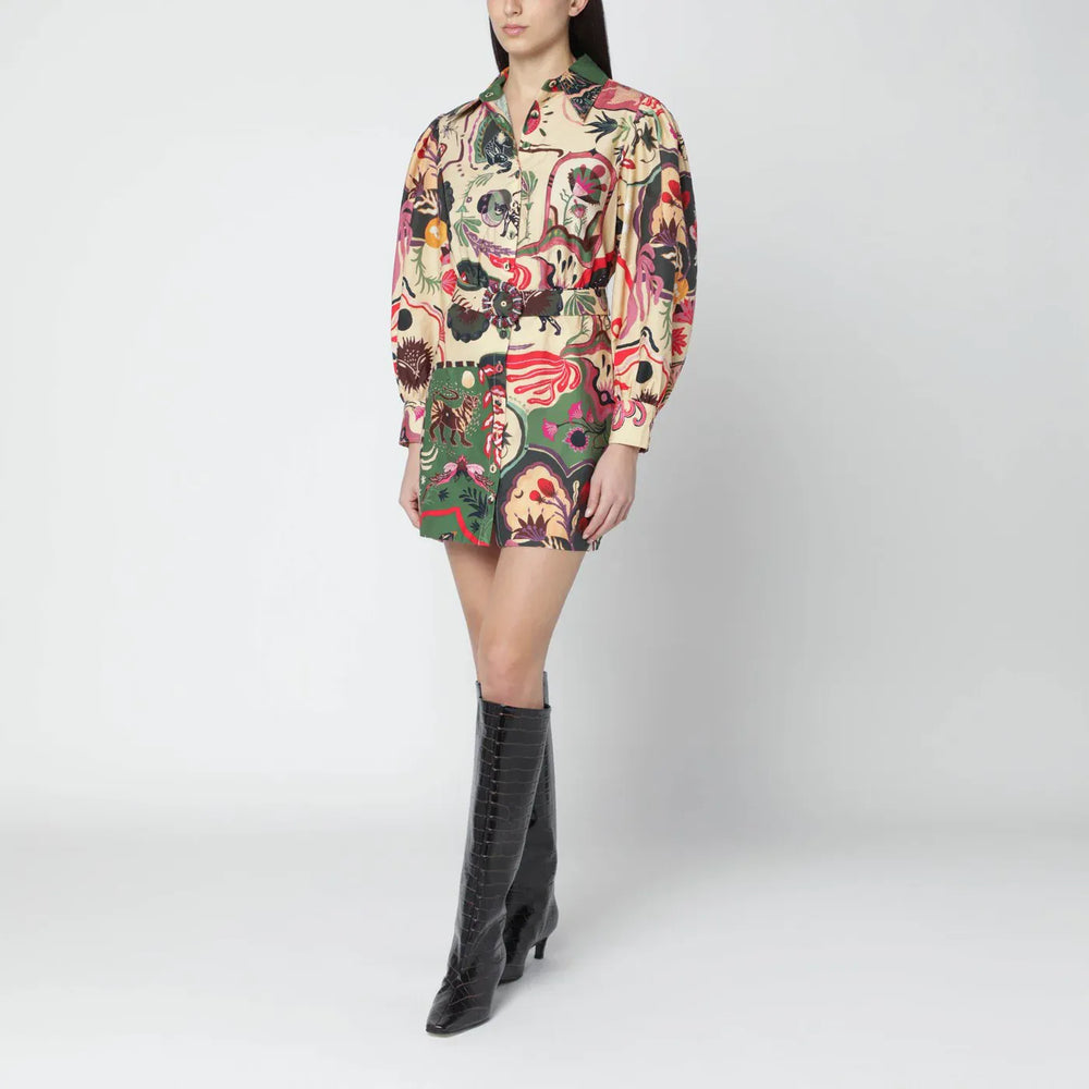 FARM Rio - Short multicolour dress with matching belt Brand Belts XS