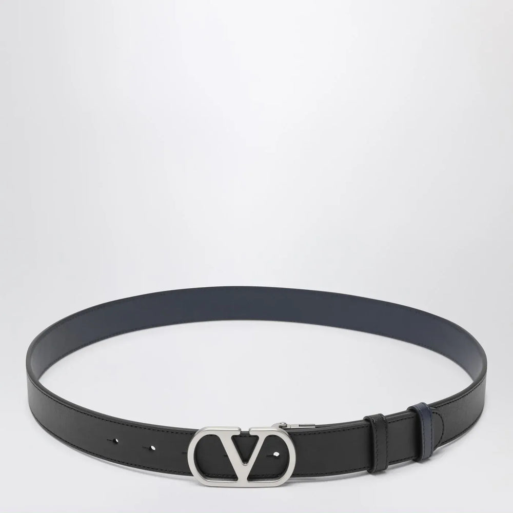 Valentino Garavani - Reversible Vlogo Signature belt Black/Marine Brand Belts 105 EU