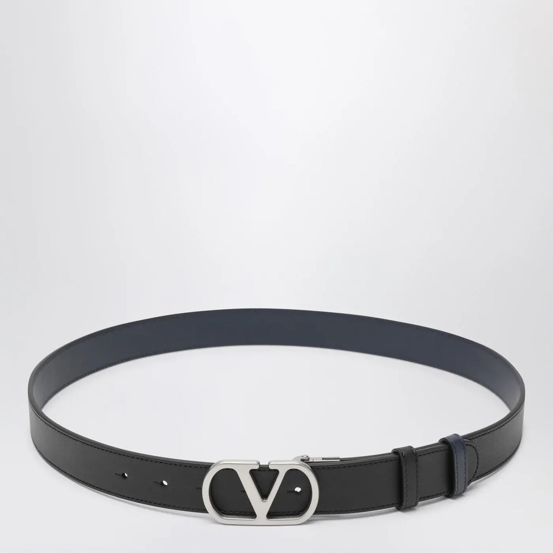 Valentino Garavani - Reversible Vlogo Signature belt Black/Marine Brand Belts 105 EU