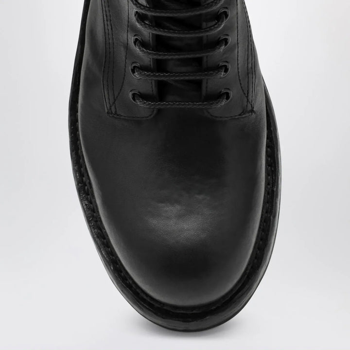 Dolce&amp;Gabbana - Black lace-up leather ankle boot Brand Boots