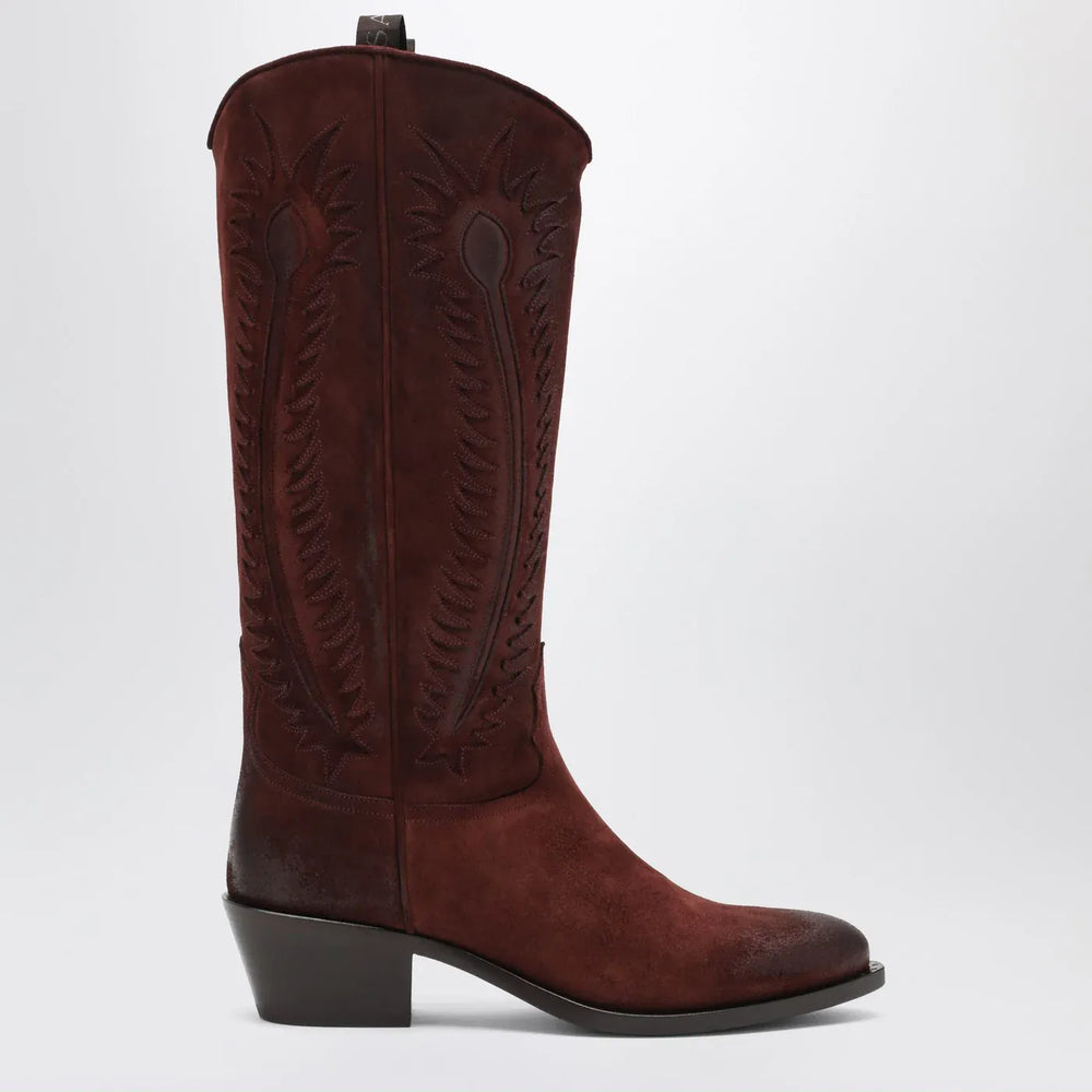 Sartore - Brown suede Frida western boot Brand Boots 36 IT