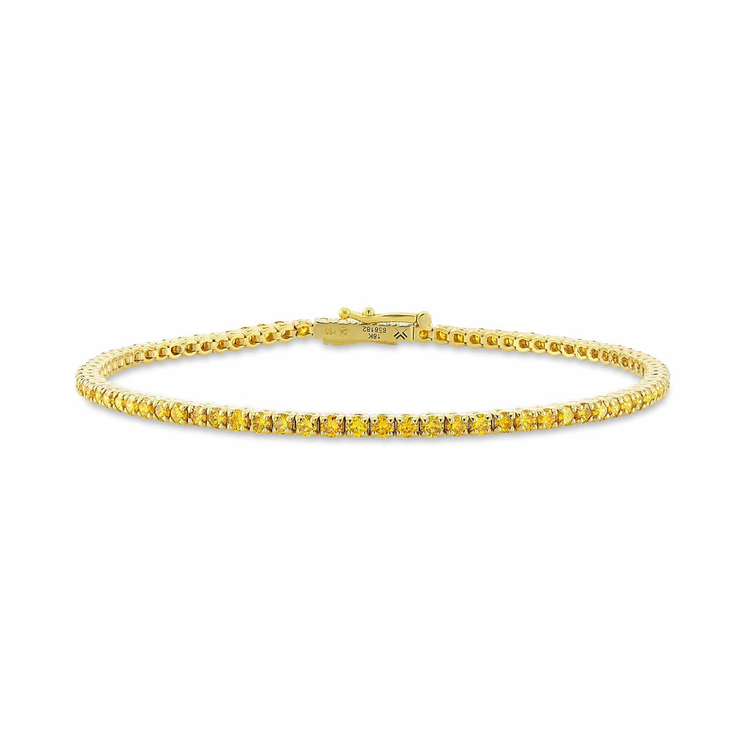 2.88Ct Fancy Vivid Orange Yellow Round Brillant Tennis Bracelet Brand Bracelet