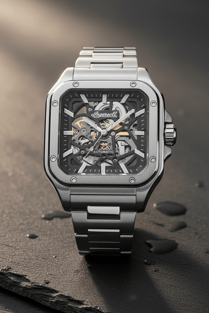 Ingersoll The Ollie 42mm Black Dial and Stainless Steel Watch Brand Chronograph Watches