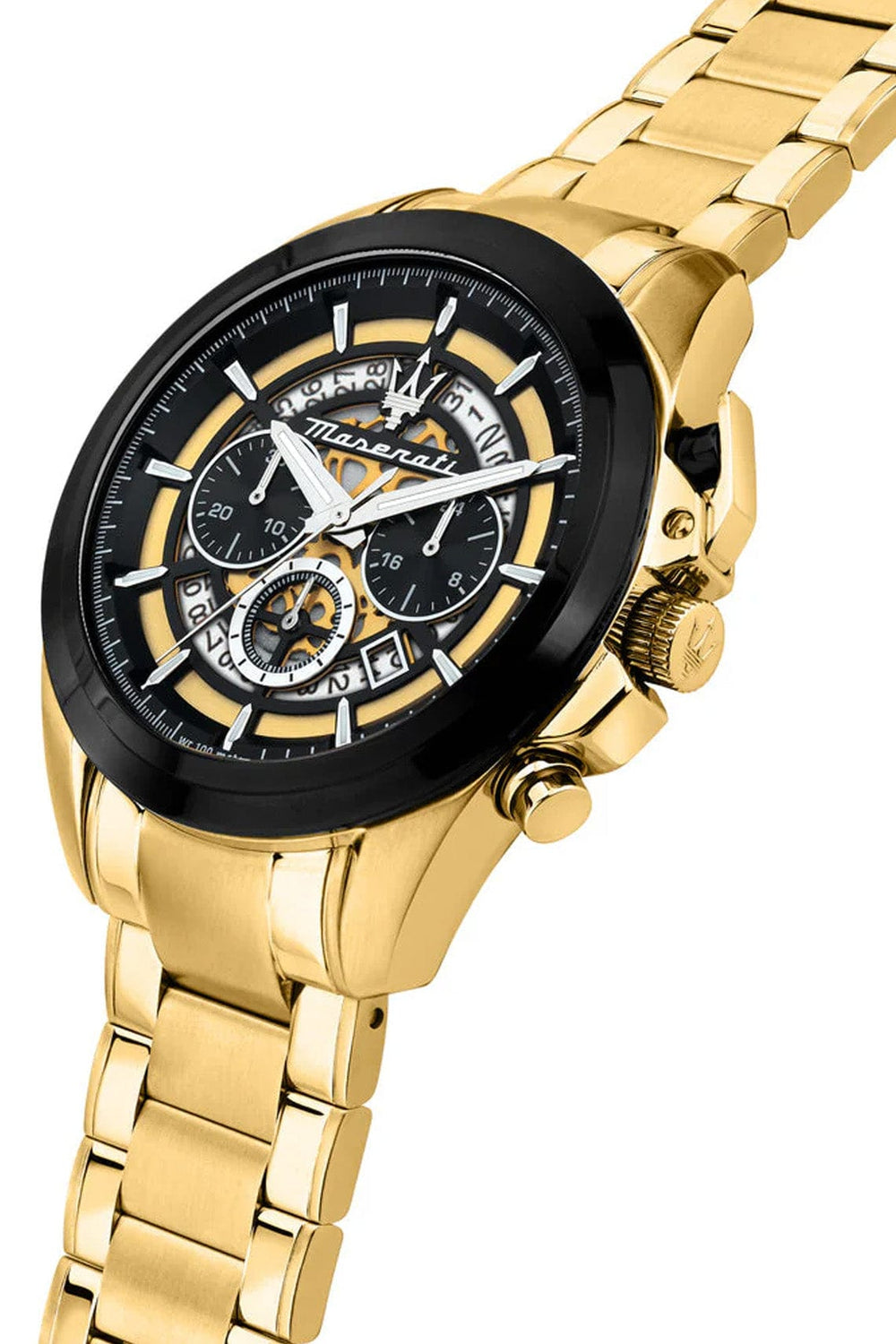 Maserati Chronograph Watches Maserati Traguardo 45mm Chronograph Gold Stainless Steel Strap Watch Maserati Traguardo 45mm Chronograph Gold Stainless Steel Strap Watch Brand