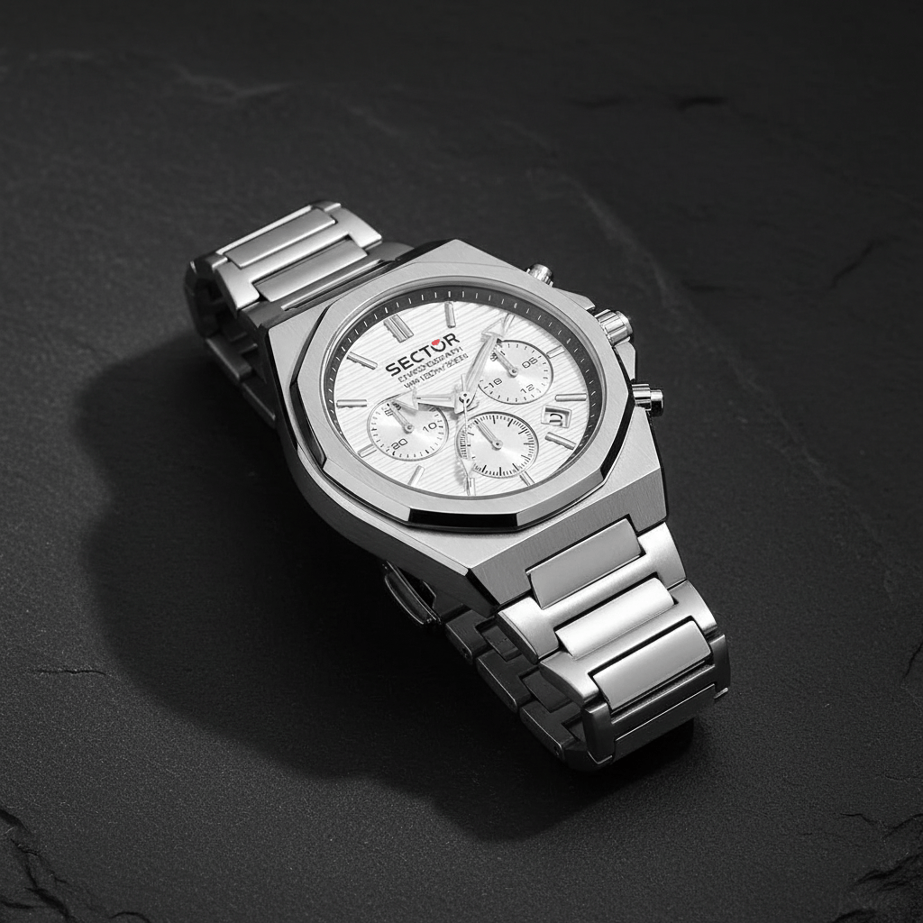 Sector 960 White Dial Silver Chronograph Brand Chronograph Watches