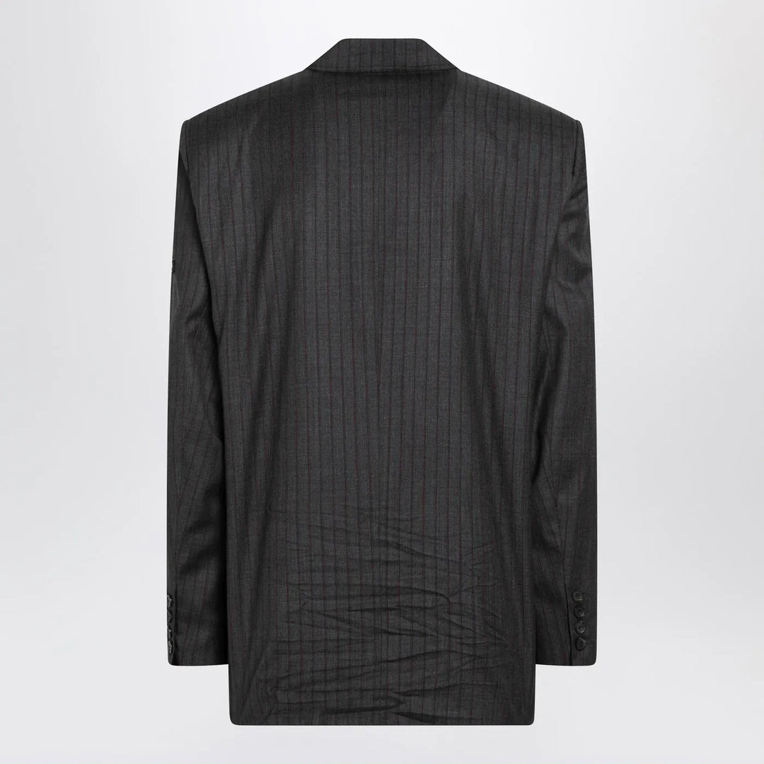 Balenciaga - Grey pinstripe wool single-breasted jacket Brand Coats &amp; Jackets