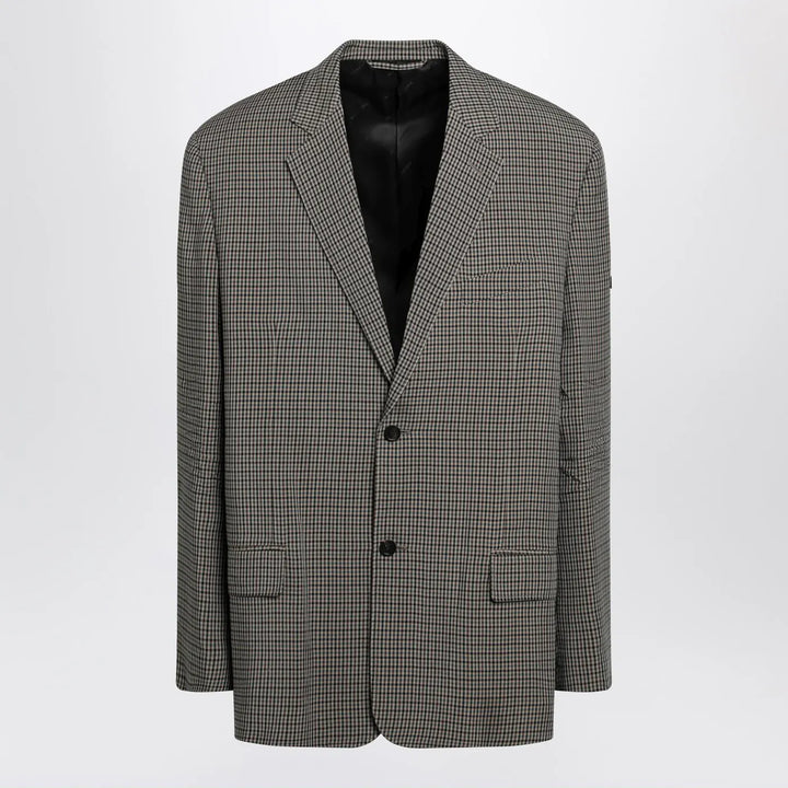 Balenciaga - Khaki and brown gingham jacket Brand Coats &amp; Jackets 48 IT