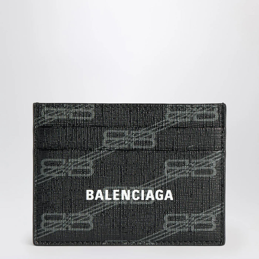 Balenciaga - Signature card holder in black and grey BB Monogram coated canvas Brand Coats & Jackets TU