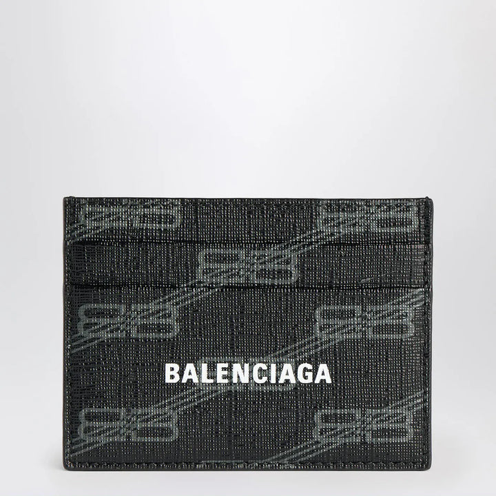 Balenciaga - Signature card holder in black and grey BB Monogram coated canvas Brand Coats &amp; Jackets TU