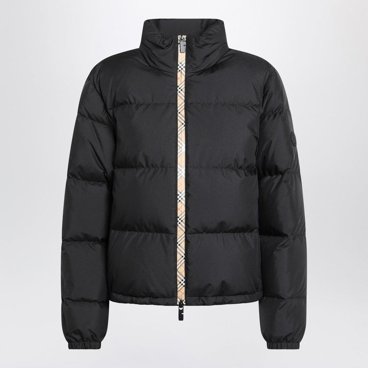 Coats &amp; Jackets Burberry - Black zip-up puffer jacket with Check detail Brand