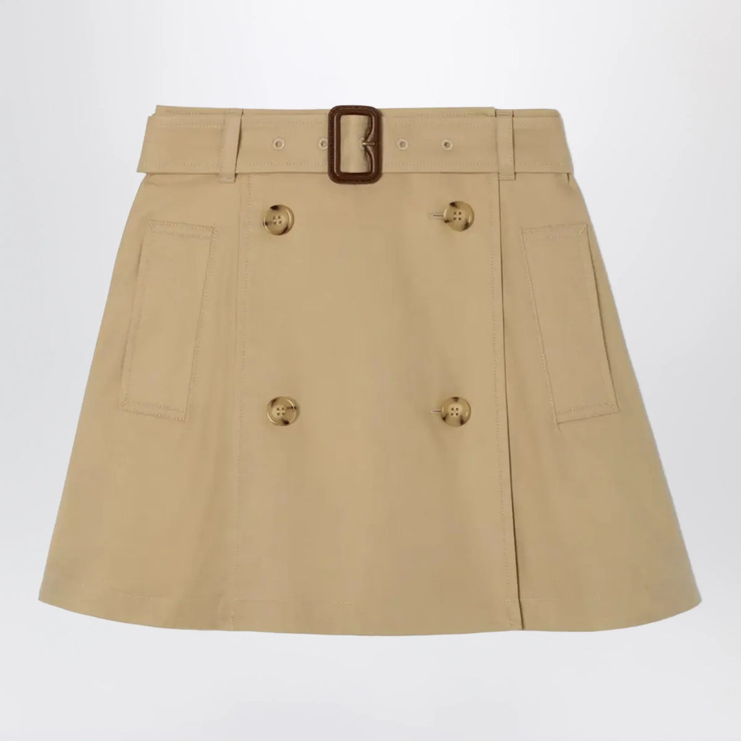 Burberry - Cotton twill trench skirt in sand beige Brand Coats &amp; Jackets 4Y