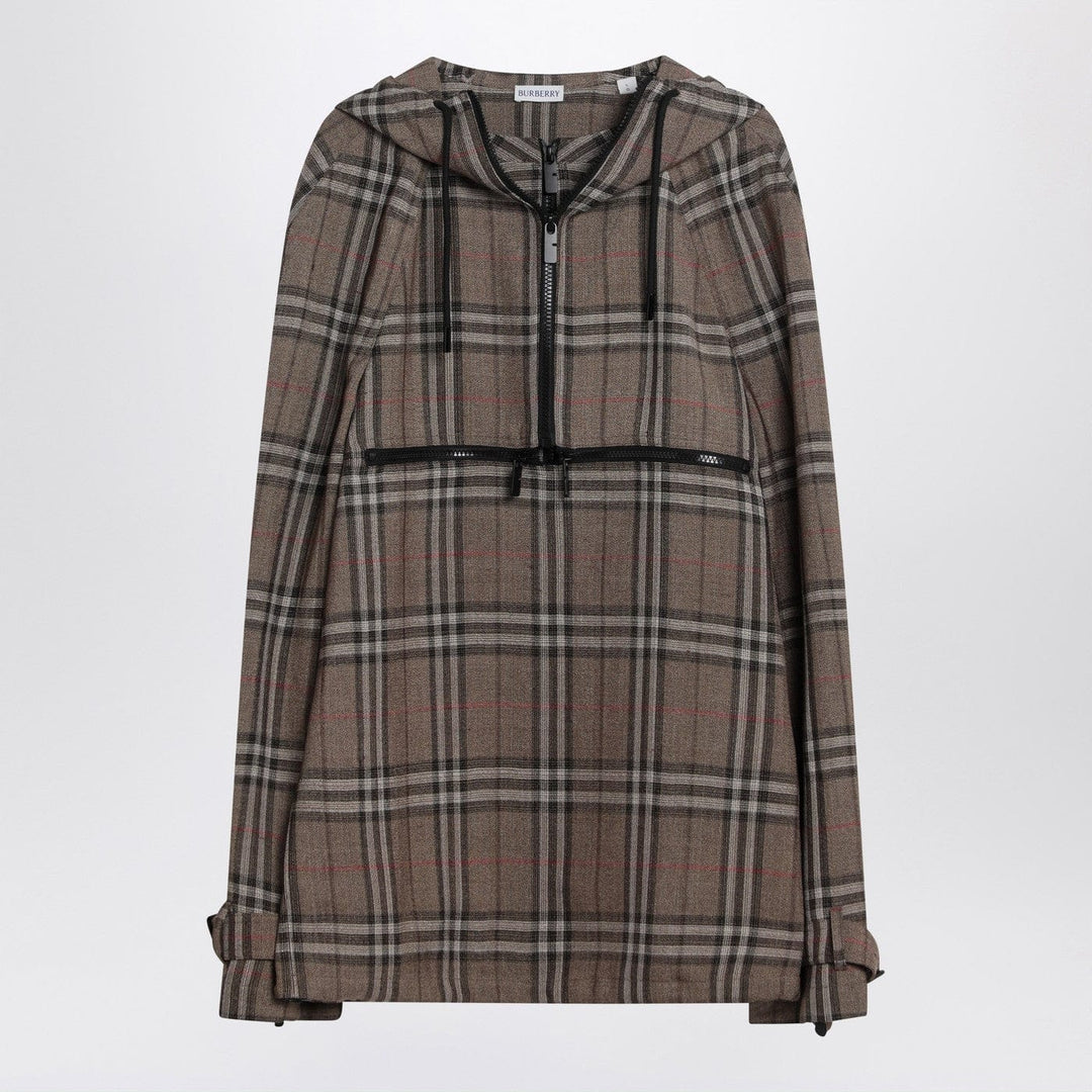 Coats &amp; Jackets Burberry - Half-zip jacket with Check pattern in silk blend Brand
