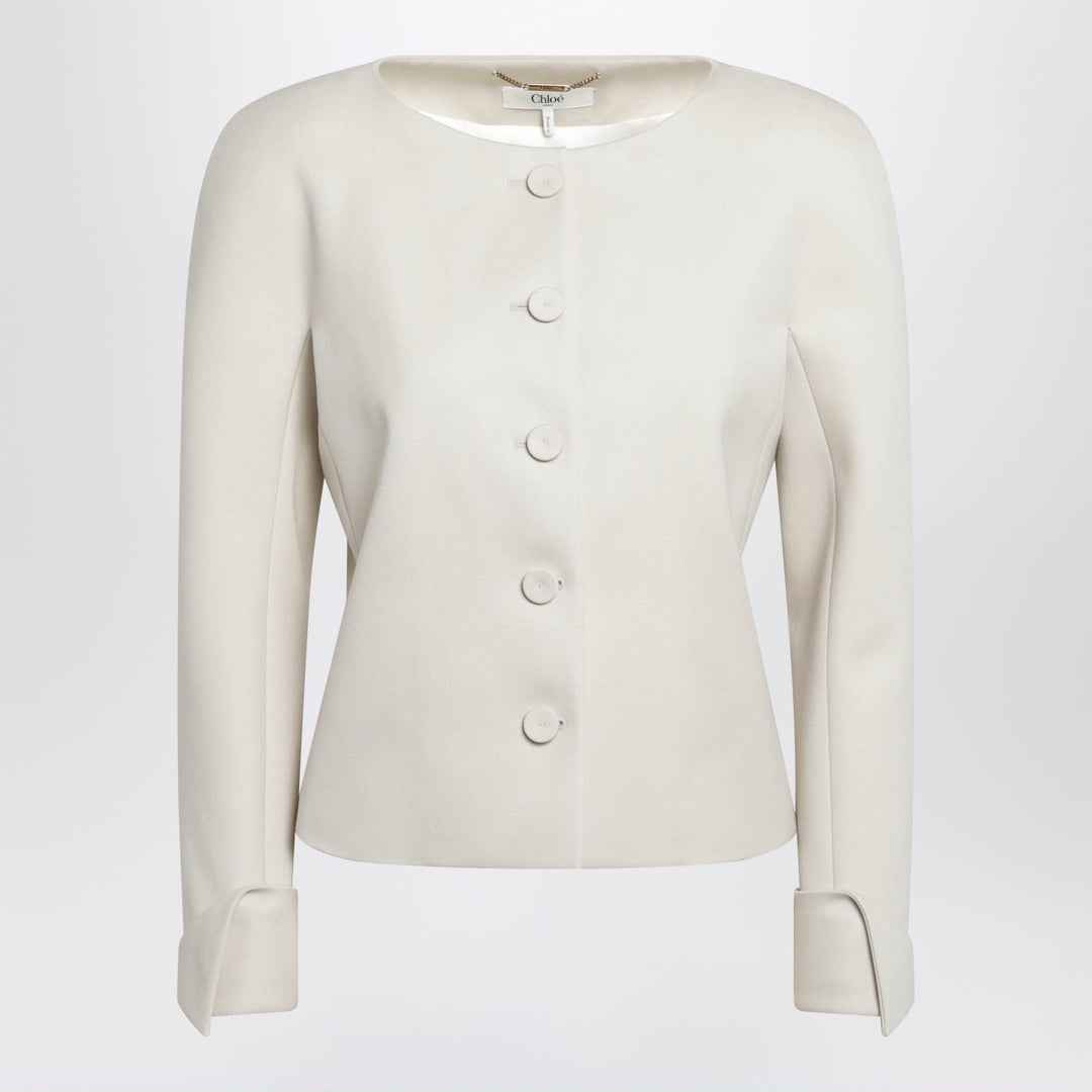 Coats & Jackets Chloé - Fitted jacket in desert brown grain de poudre wool Brand