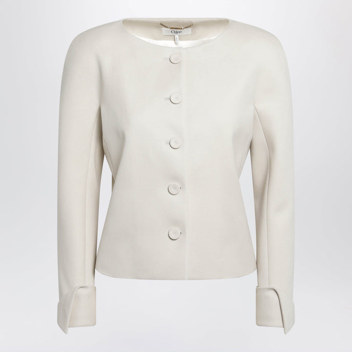 Coats &amp; Jackets Chloé - Fitted jacket in desert brown grain de poudre wool Brand