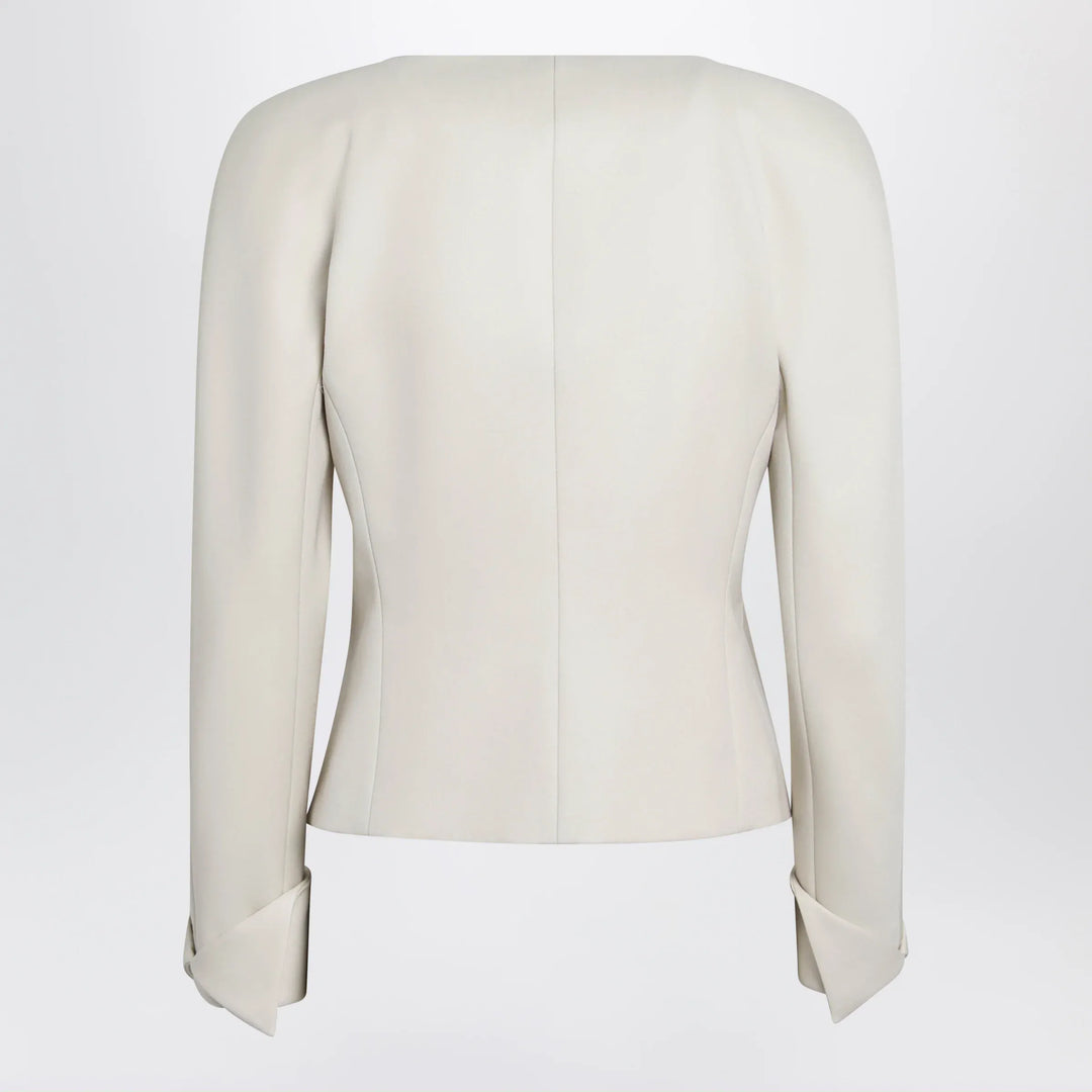 Chloé - Fitted jacket in desert brown grain de poudre wool Brand Coats &amp; Jackets