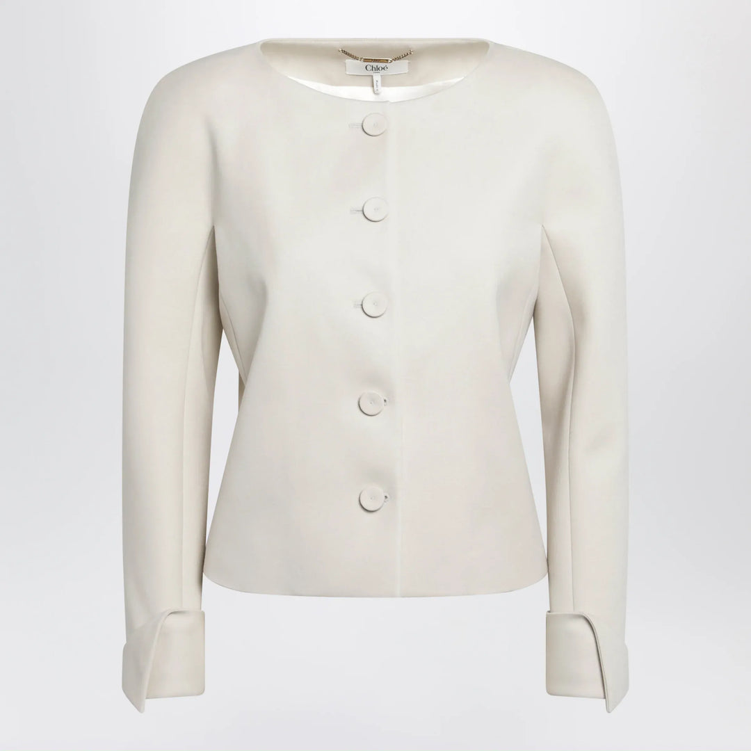 Chloé - Fitted jacket in desert brown grain de poudre wool Brand Coats &amp; Jackets 36  FR
