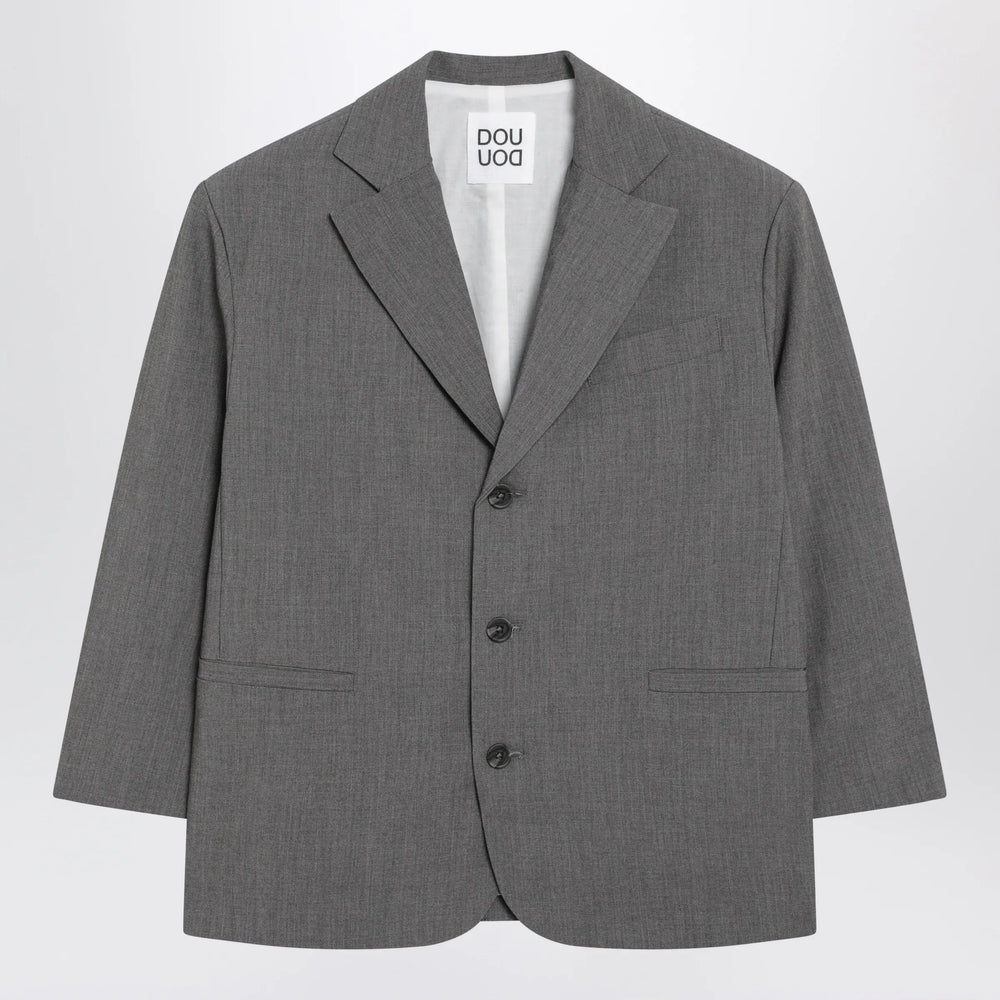 Douuod - Grey single-breasted jacket Brand Coats & Jackets 14
