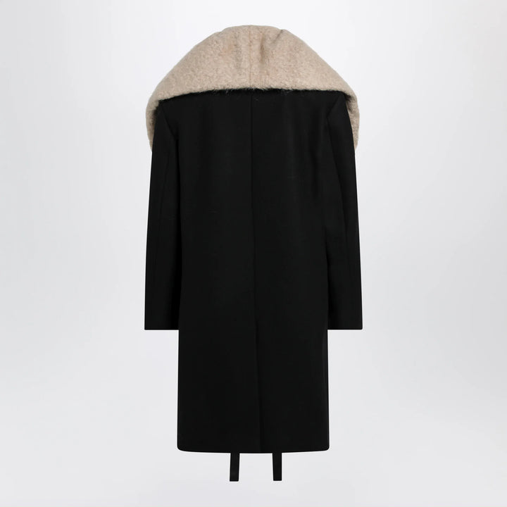 Dries Van Noten - Black coat with removable neckline Brand Coats &amp; Jackets