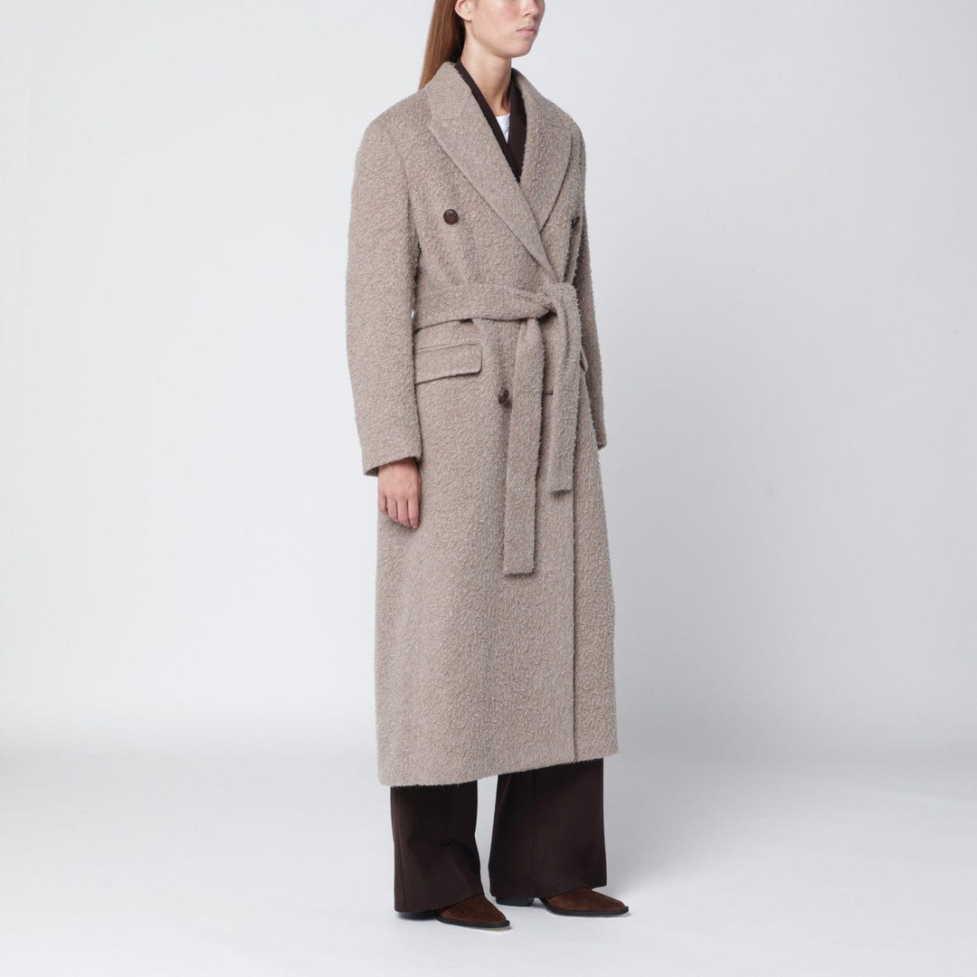 Coats &amp; Jackets 42  IT Golden Goose - Greige wool-blend belted coat Brand