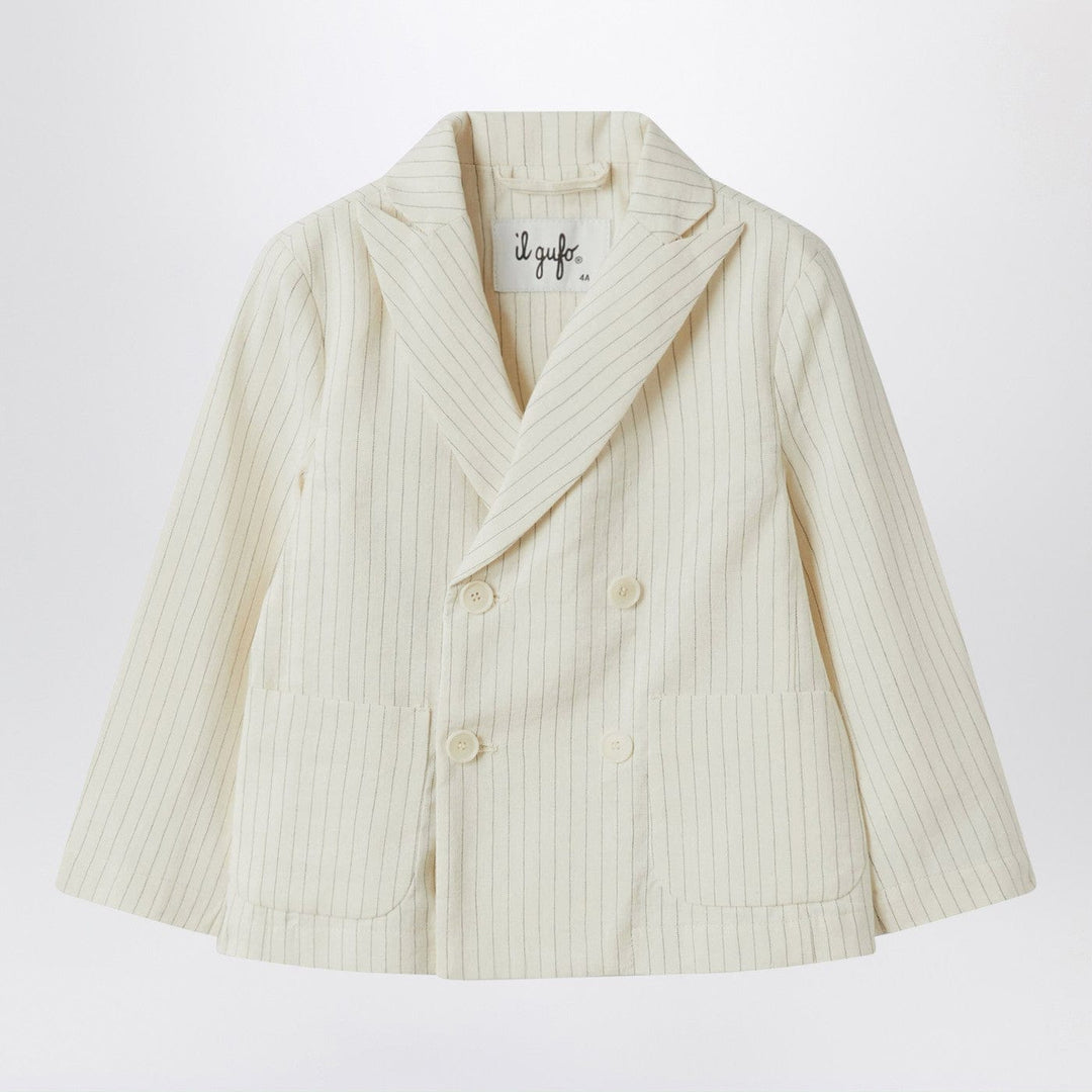 Coats &amp; Jackets 10 Il Gufo - Double-breasted jacket in pinstriped cotton Brand