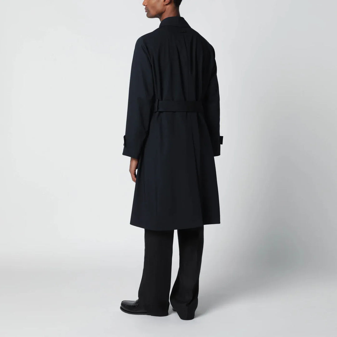 Lardini - Blue single-breasted wool trench coat Brand Coats &amp; Jackets