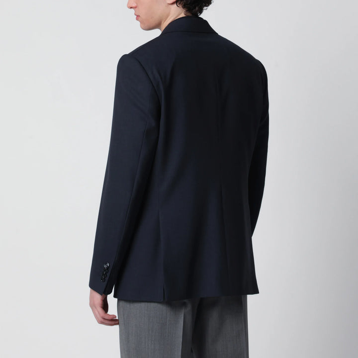 Lardini - Single-Breasted Blue Wool Jacket Brand Coats &amp; Jackets