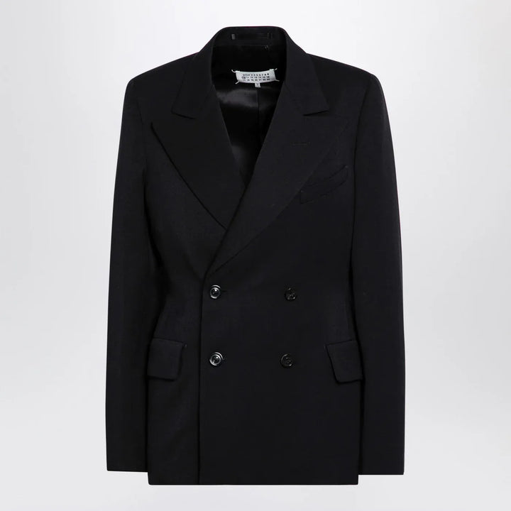 Maison Margiela - Black double-breasted jacket in wool Brand Coats &amp; Jackets 46  IT