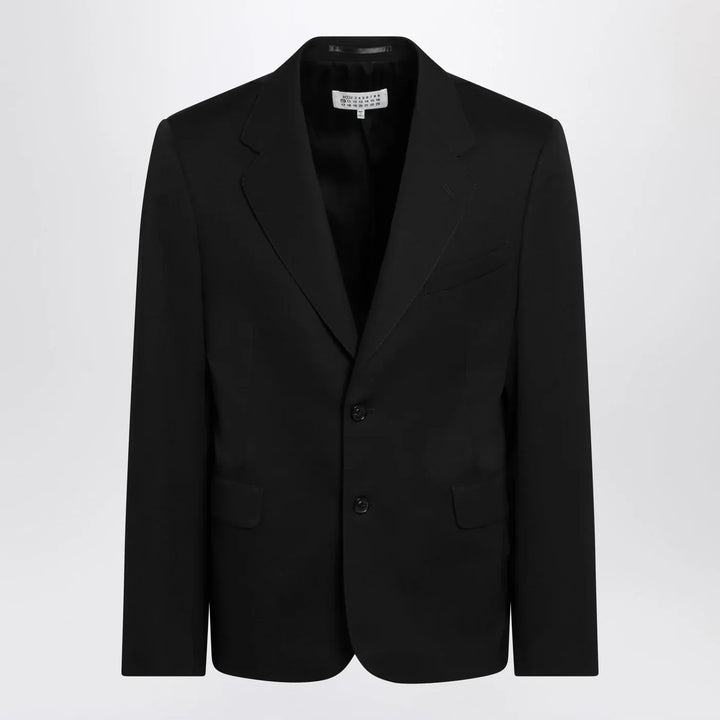 Maison Margiela - Black wool single-breasted jacket Brand Coats &amp; Jackets 46 IT