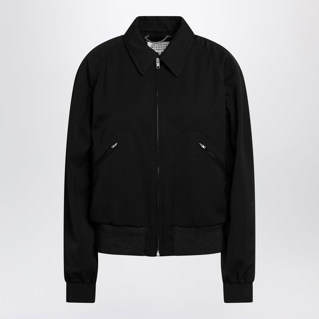 Coats &amp; Jackets Maison Margiela - Black zip-up jacket in virgin wool Brand