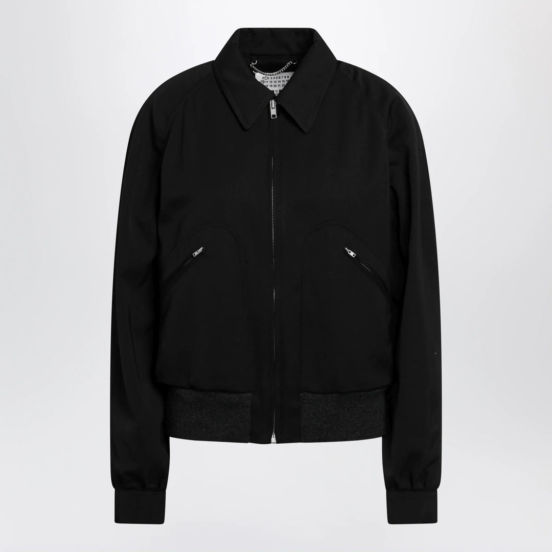 Maison Margiela - Black zip-up jacket in virgin wool Brand Coats &amp; Jackets 40  IT
