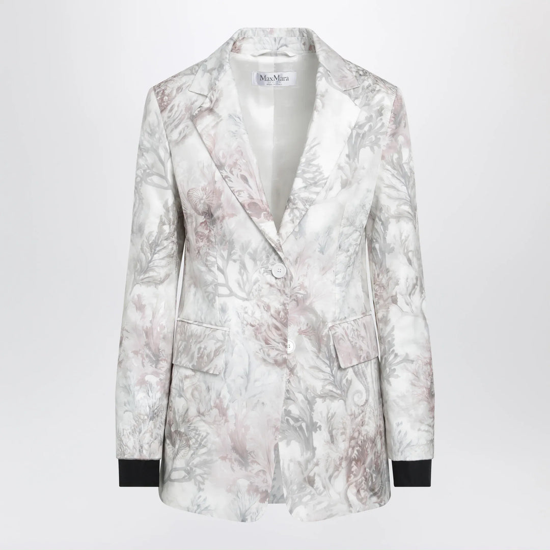 Max Mara - Slim blazer in printed organza and cotton gabardine Brand Coats &amp; Jackets 40  IT