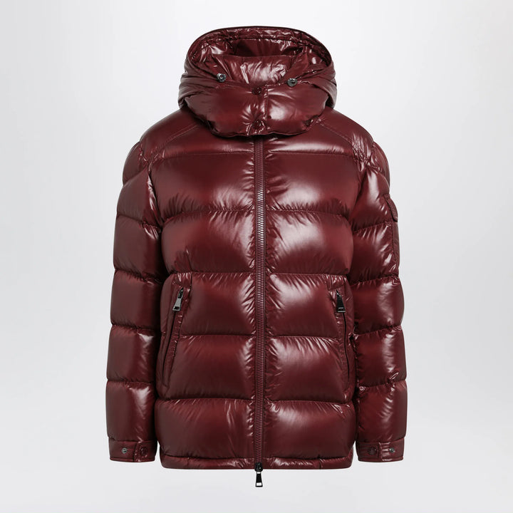 Moncler - Dark red Maire down jacket in nylon laqué Brand Coats &amp; Jackets 3