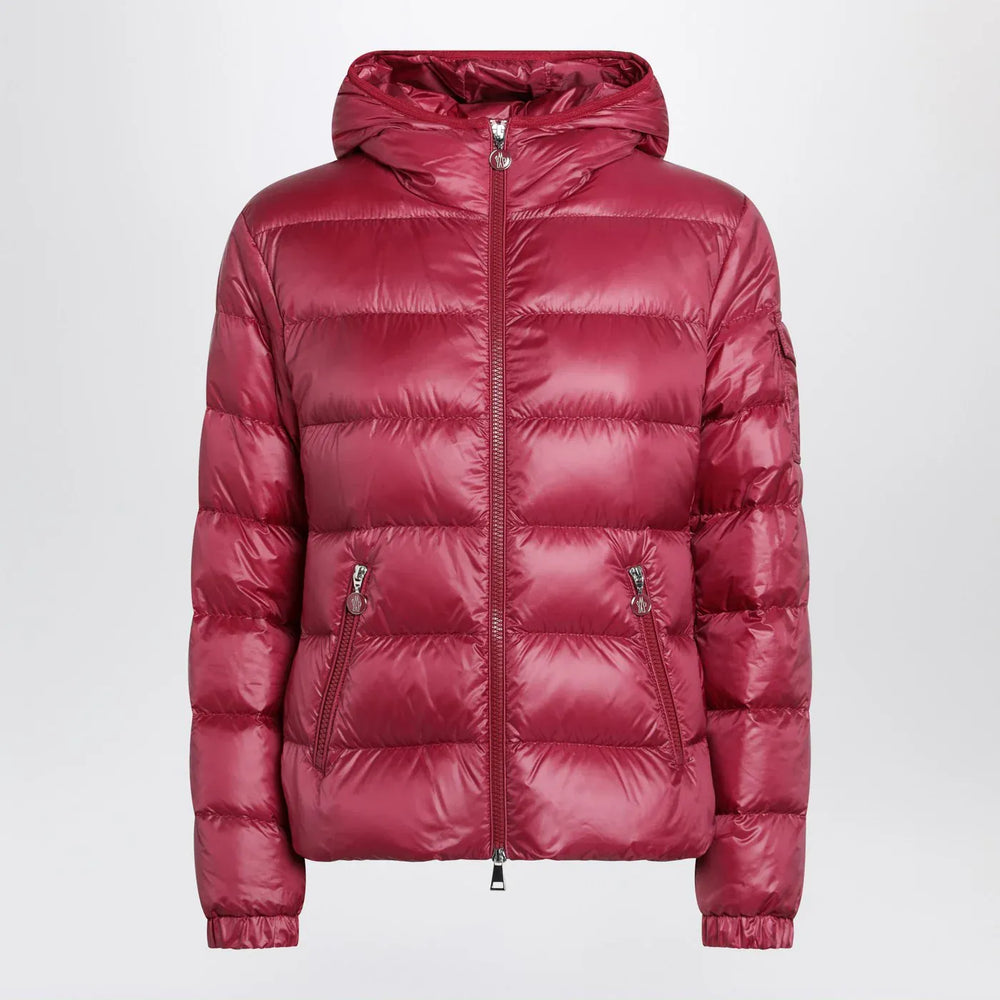 Moncler - Glesse short padded jacket with hood in red Brand Coats & Jackets 1