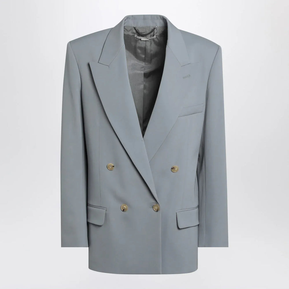 Stella McCartney - Light grey wool double-breasted jacket Brand Coats & Jackets 38  IT
