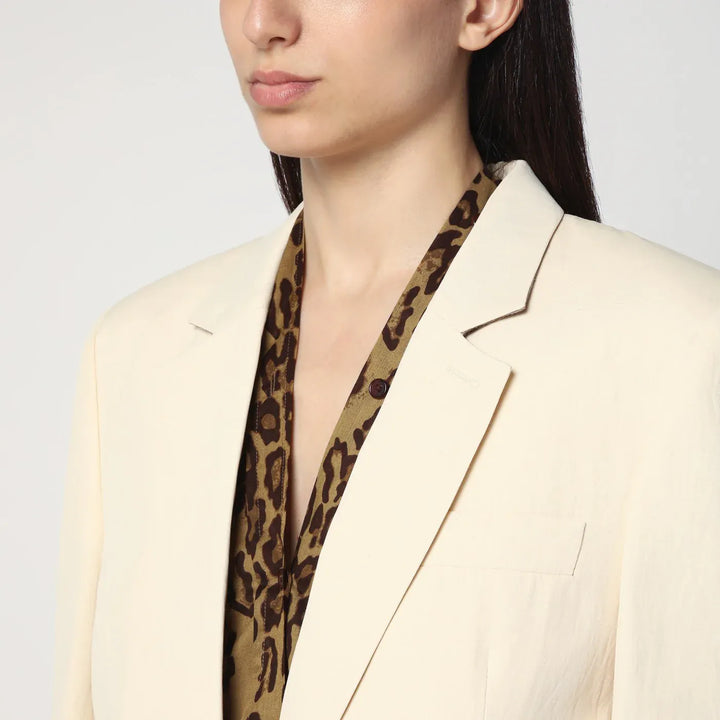 Stella McCartney - Single-breasted jacket in butter colour Brand Coats &amp; Jackets