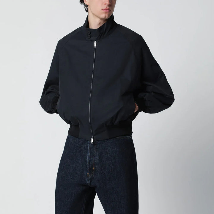 STUDIO NICHOLSON - Over bomber jacket ink blue cotton-blend Brand Coats &amp; Jackets L