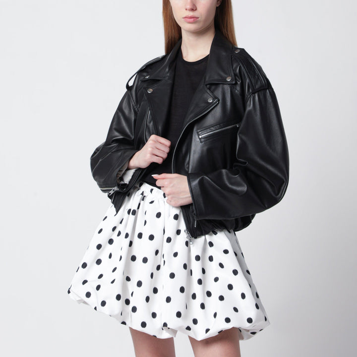 Coats &amp; Jackets Sword 6644 - Black balloon leather bomber jacket Brand