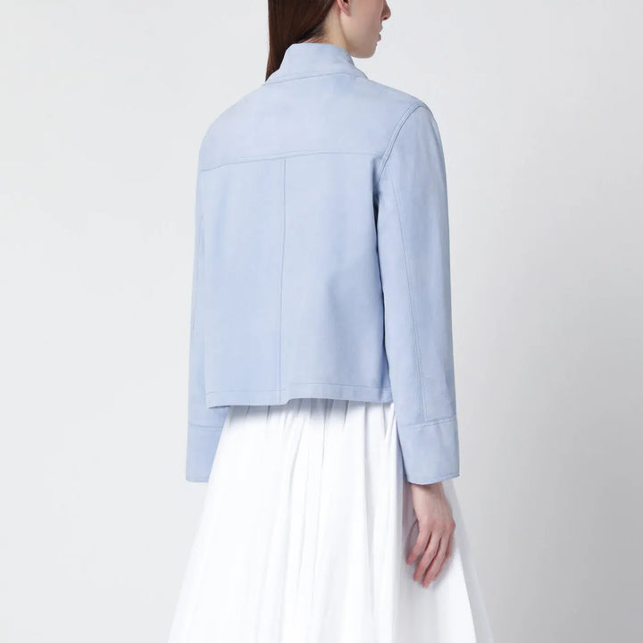 Sword 6644 - Light blue leather jacket Brand Coats &amp; Jackets