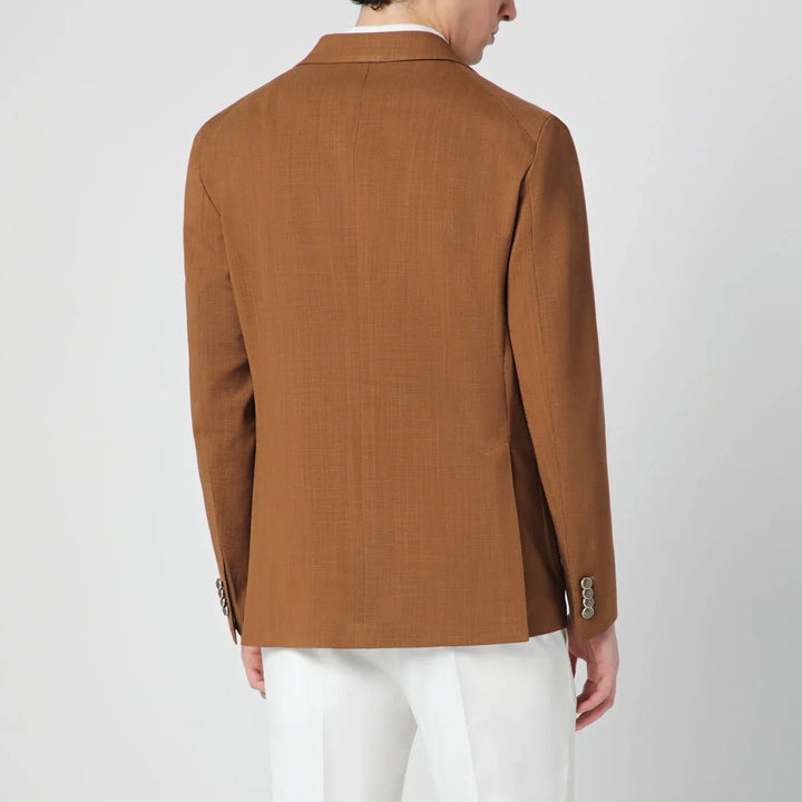 Tagliatore - Caramel double-breasted wool jacket Brand Coats &amp; Jackets