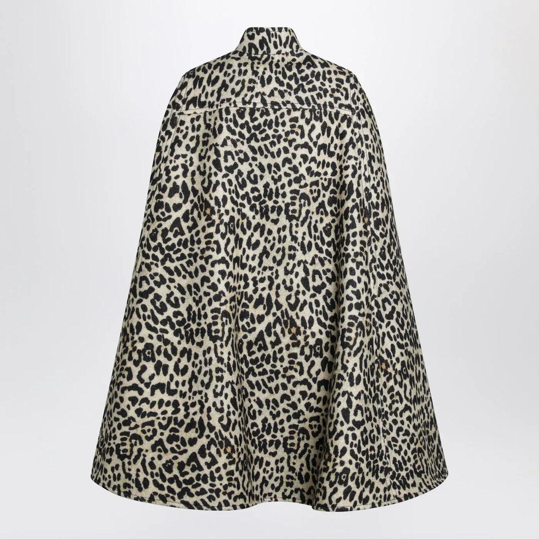 Valentino - Animal-print wool cape Brand Coats &amp; Jackets 40  IT