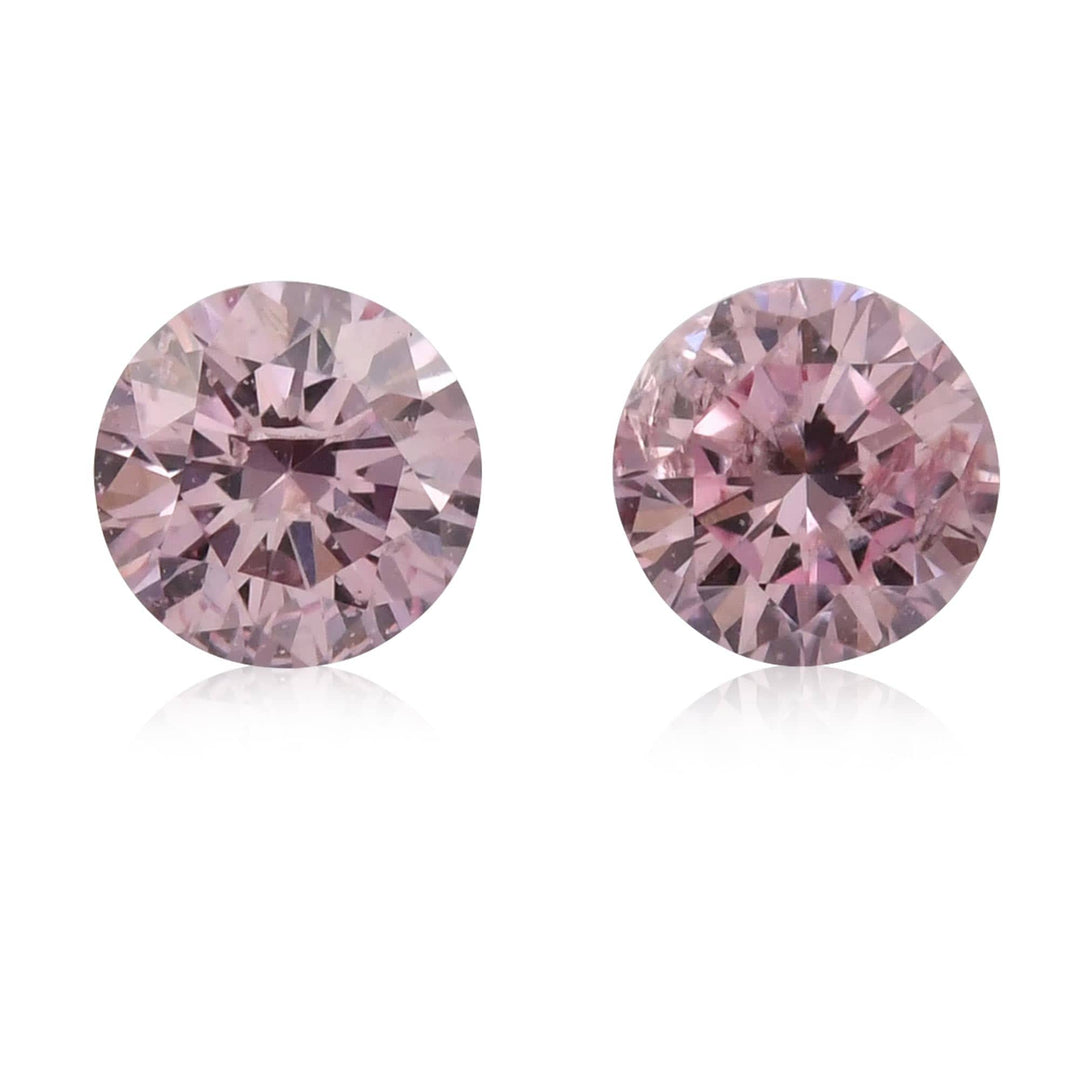 0.12 Carat Fancy Purplish Pink Round Brilliant Diamonds (SI1) Brand Color Diamond