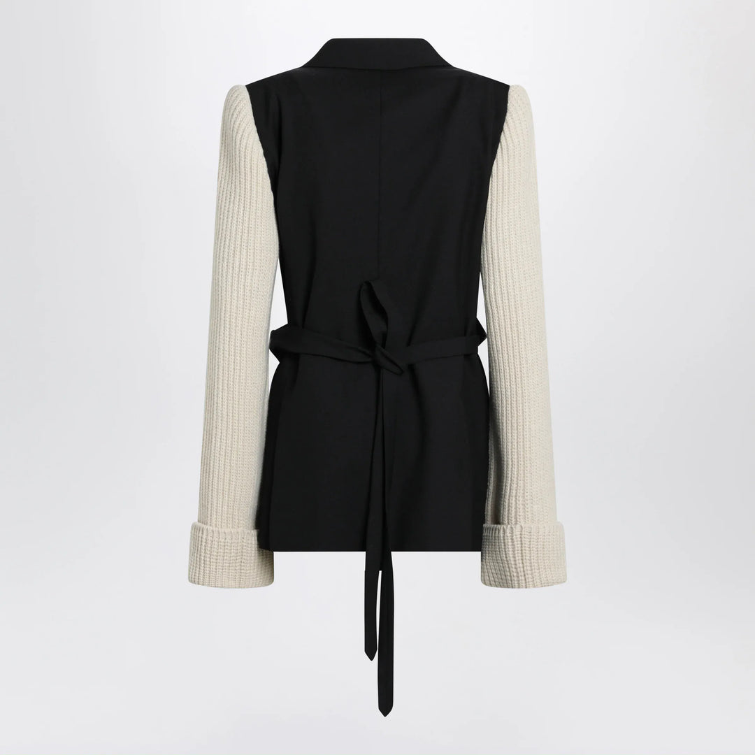 Dries Van Noten - Black/white jacket with ribbed knit sleeves Brand