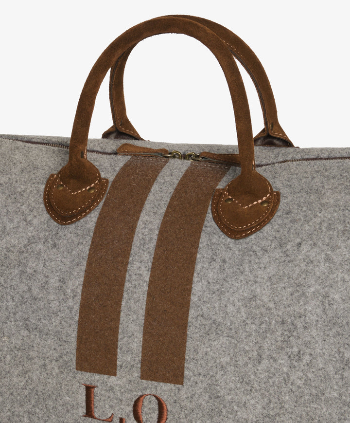 My Style Bags Personalised Harvard Large Felt Duffel Bag – Grey Brand Duffel Bag
