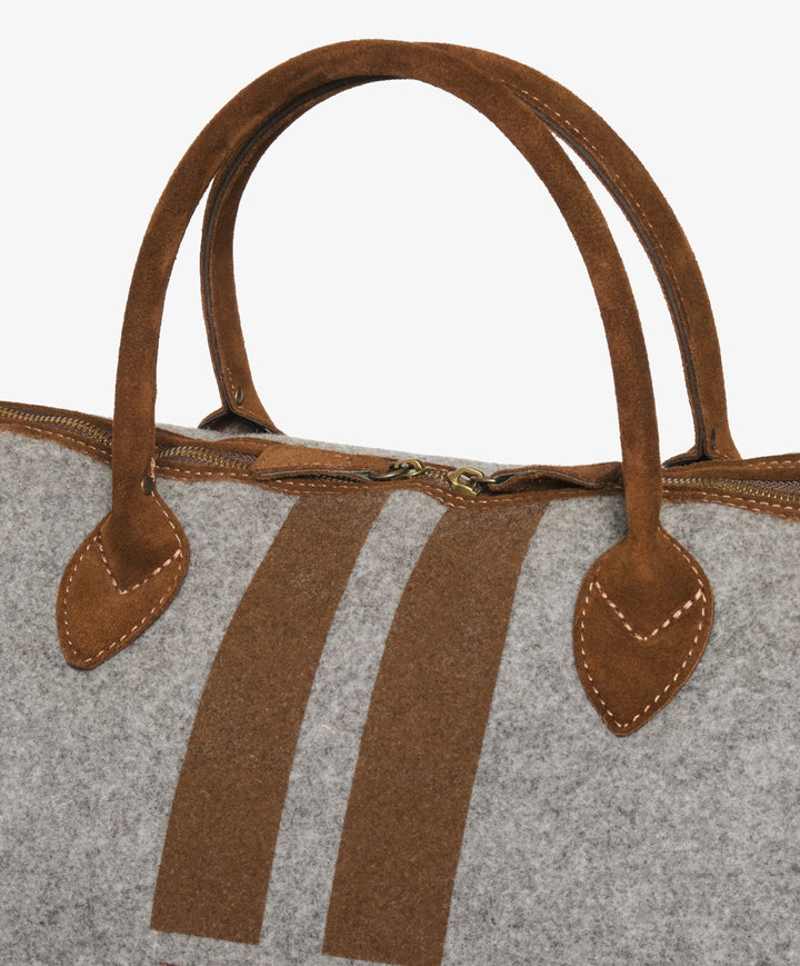 My Style Bags Personalised London Large Felt Duffel Bag – Grey Brand Duffel Bag
