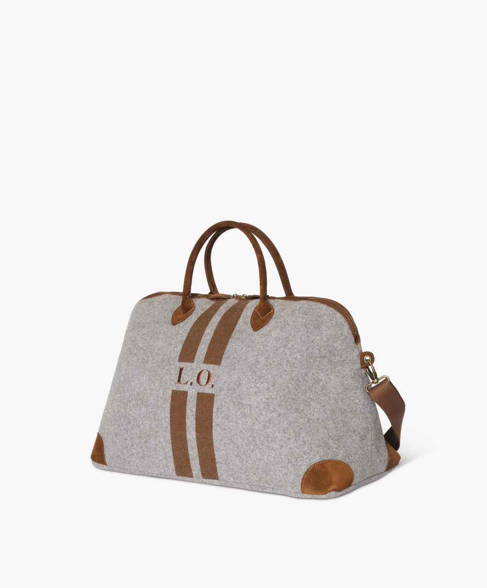 My Style Bags Personalised London Large Felt Duffel Bag – Grey Brand Duffel Bag