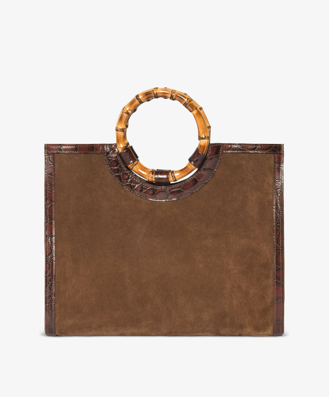 My Style Bags Personalised Bamboo Large Deluxe Handbag – Dark Brown Brand Handbag