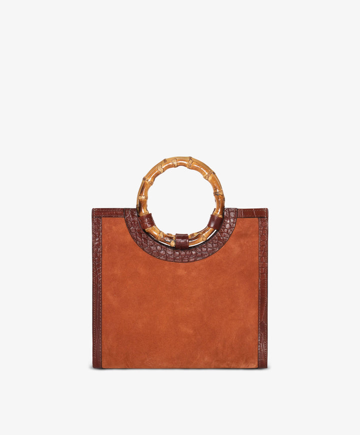 My Style Bags Personalised Bamboo Medium Deluxe Handbag – Orange Brand Handbag